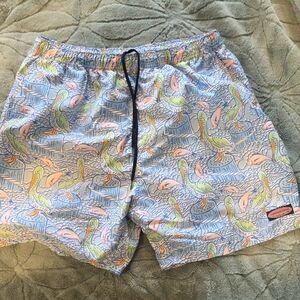 Vineyard Vines Blue and Green Swim Trunks Quick-Dry